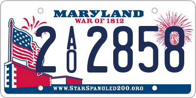 MD license plate 2AO2858