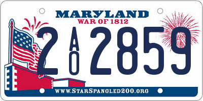 MD license plate 2AO2859