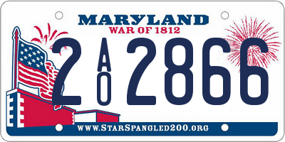 MD license plate 2AO2866