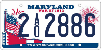 MD license plate 2AO2886