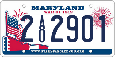 MD license plate 2AO2901