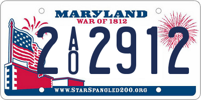 MD license plate 2AO2912