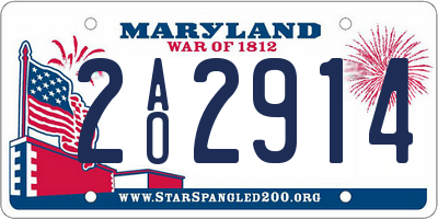 MD license plate 2AO2914