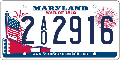 MD license plate 2AO2916