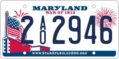 MD license plate 2AO2946