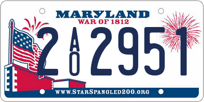MD license plate 2AO2951