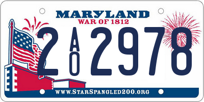 MD license plate 2AO2978