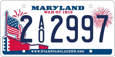 MD license plate 2AO2997