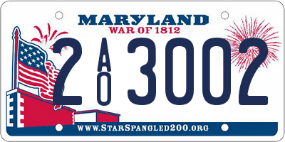 MD license plate 2AO3002
