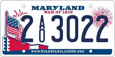 MD license plate 2AO3022