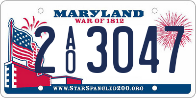 MD license plate 2AO3047