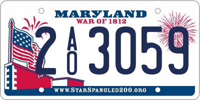 MD license plate 2AO3059