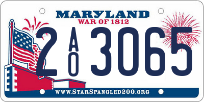 MD license plate 2AO3065