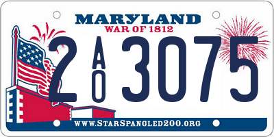MD license plate 2AO3075