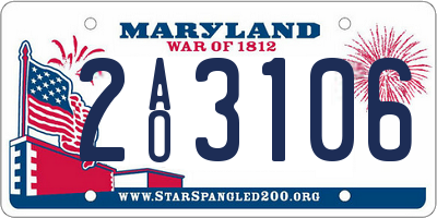 MD license plate 2AO3106