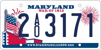 MD license plate 2AO3171