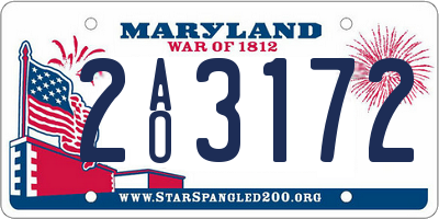 MD license plate 2AO3172