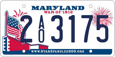 MD license plate 2AO3175
