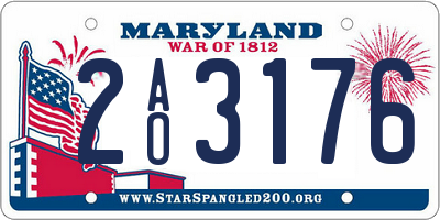 MD license plate 2AO3176