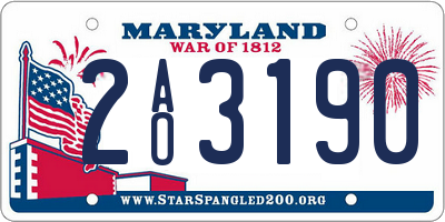 MD license plate 2AO3190