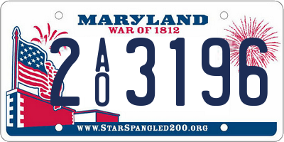 MD license plate 2AO3196