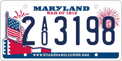 MD license plate 2AO3198
