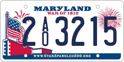 MD license plate 2AO3215