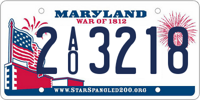 MD license plate 2AO3218