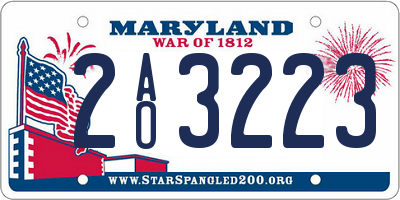 MD license plate 2AO3223