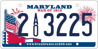 MD license plate 2AO3225