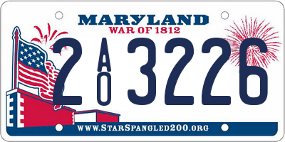 MD license plate 2AO3226