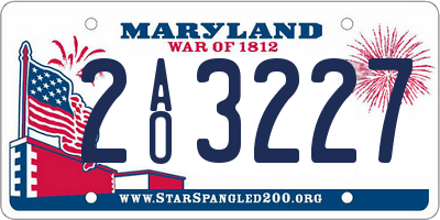 MD license plate 2AO3227