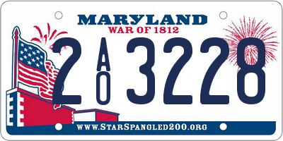 MD license plate 2AO3228