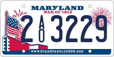 MD license plate 2AO3229