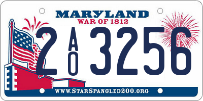 MD license plate 2AO3256