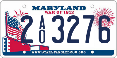 MD license plate 2AO3276