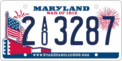 MD license plate 2AO3287