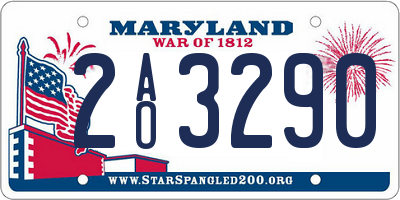 MD license plate 2AO3290