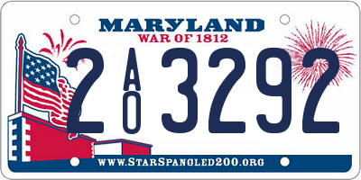 MD license plate 2AO3292