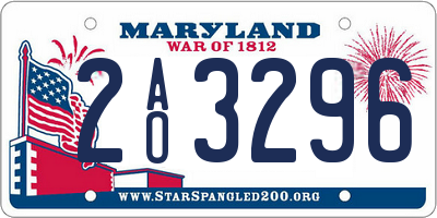 MD license plate 2AO3296