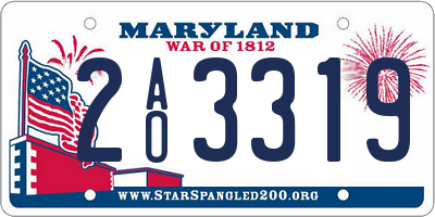 MD license plate 2AO3319