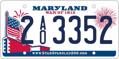 MD license plate 2AO3352