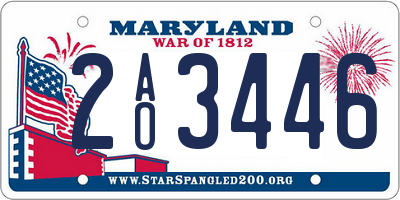 MD license plate 2AO3446