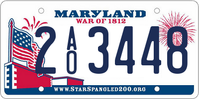 MD license plate 2AO3448