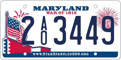 MD license plate 2AO3449