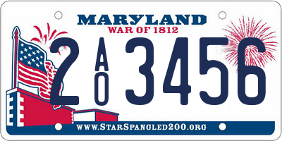 MD license plate 2AO3456