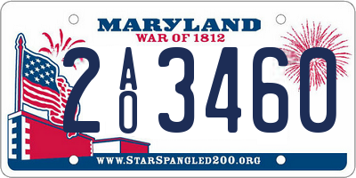 MD license plate 2AO3460