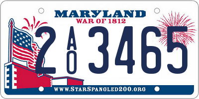 MD license plate 2AO3465