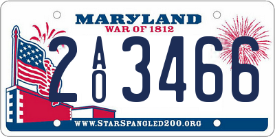 MD license plate 2AO3466