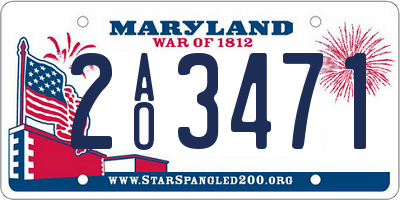 MD license plate 2AO3471